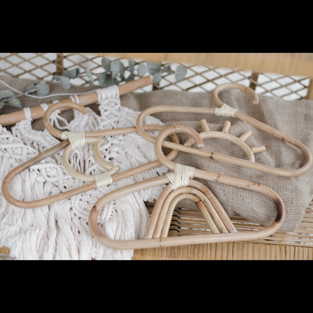 SOLD 12 Kids Boho Rattan Hangers - 4 pack
